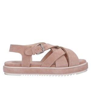 AGL Blush Pink Genuine Suede Leather Chunky Strappy Buckle Open Toe Sandals Sz 8